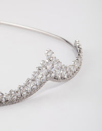 Silver Cubic Zirconia Mixed Stone Pointed Crown - link has visual effect only
