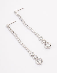 Silver Cupchain Cubic Zirconia Drop Earrings - link has visual effect only