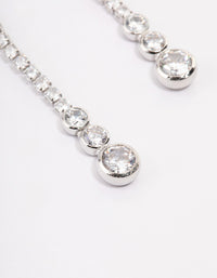 Silver Cupchain Cubic Zirconia Drop Earrings - link has visual effect only