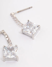 Silver Cupchain Square Drop Earrings - link has visual effect only
