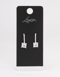 Silver Cupchain Square Drop Earrings - link has visual effect only