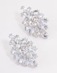 Silver Marquise Statement Stud Earrings - link has visual effect only