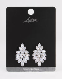 Silver Marquise Statement Stud Earrings - link has visual effect only
