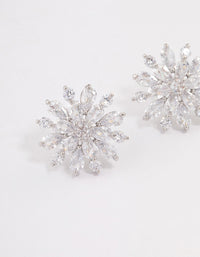 Silver Flower Stud Earrings - link has visual effect only