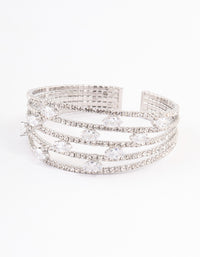 Silver Cubic Zirconia Marquise Cupchain Bangle - link has visual effect only
