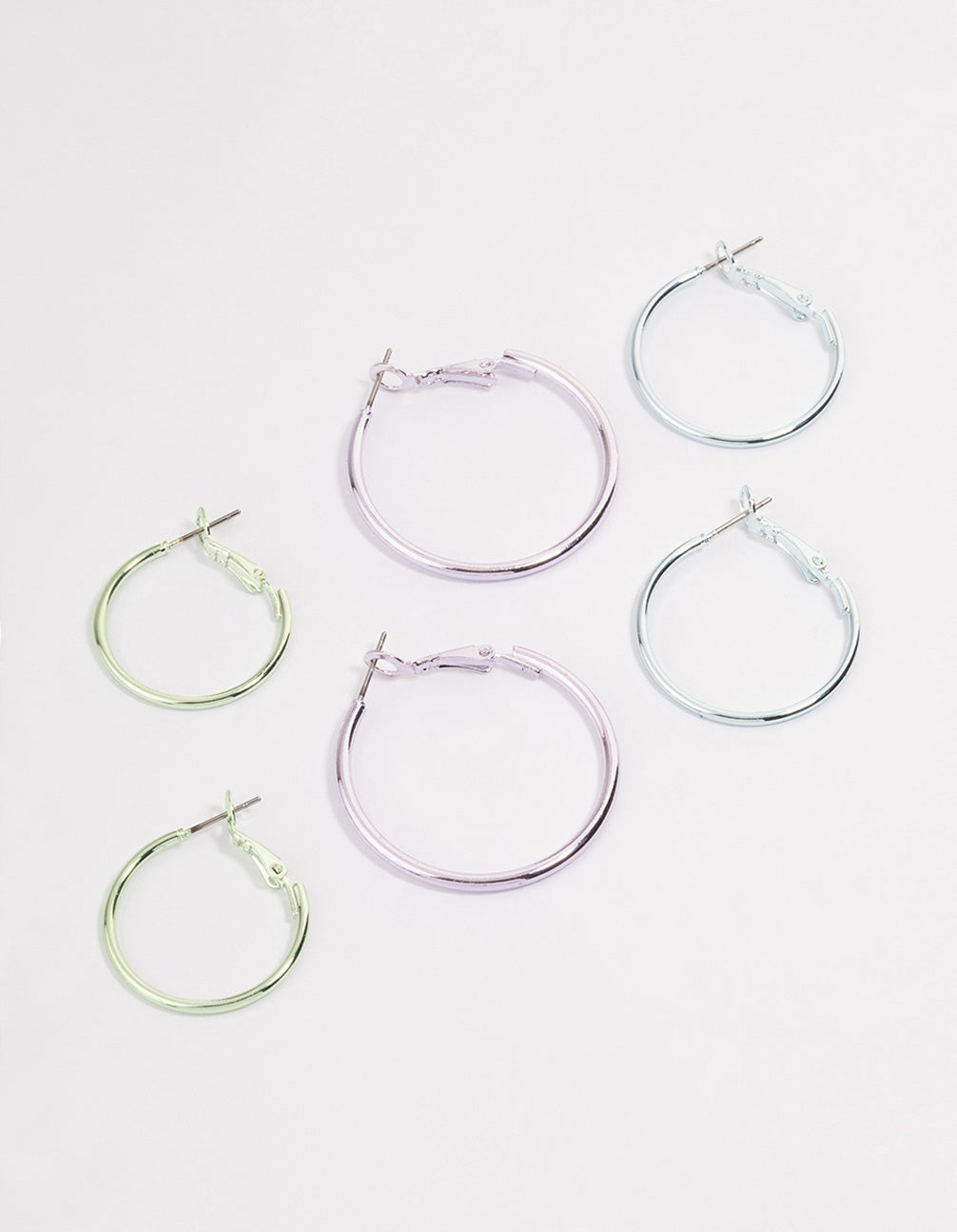 Silver Metallic Hoop Earrings Pack