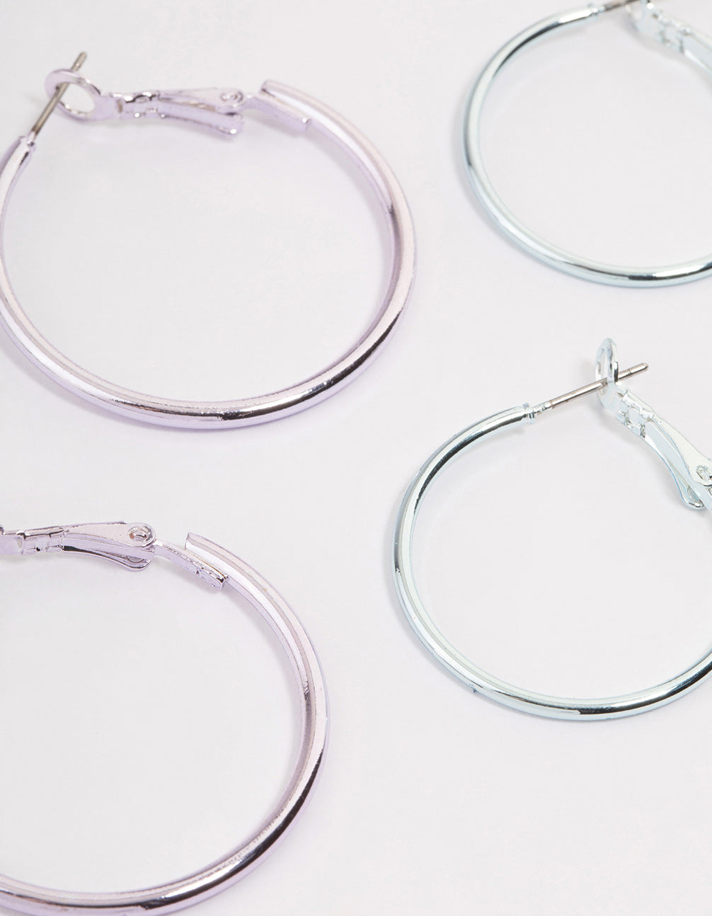 Silver Metallic Hoop Earrings Pack