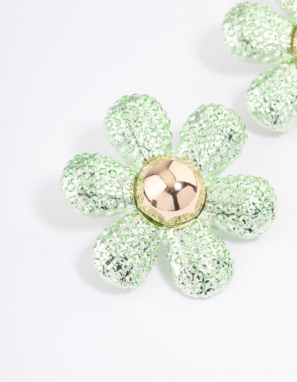 Silver Oversized Flower Stud Earrings