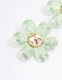 Silver Oversized Flower Stud Earrings - link has visual effect only