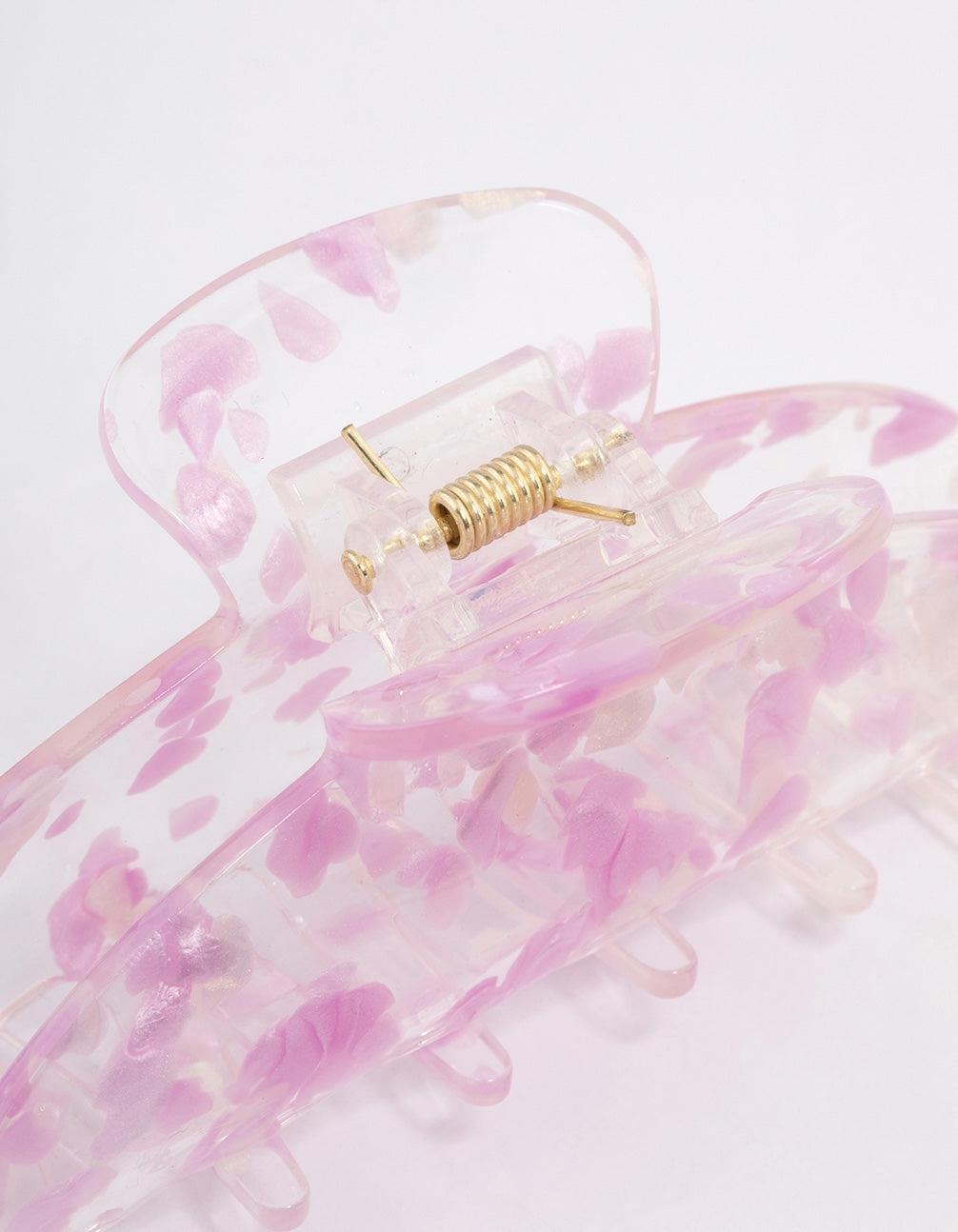 Pink Plastic Pearl Fleck Claw Clip