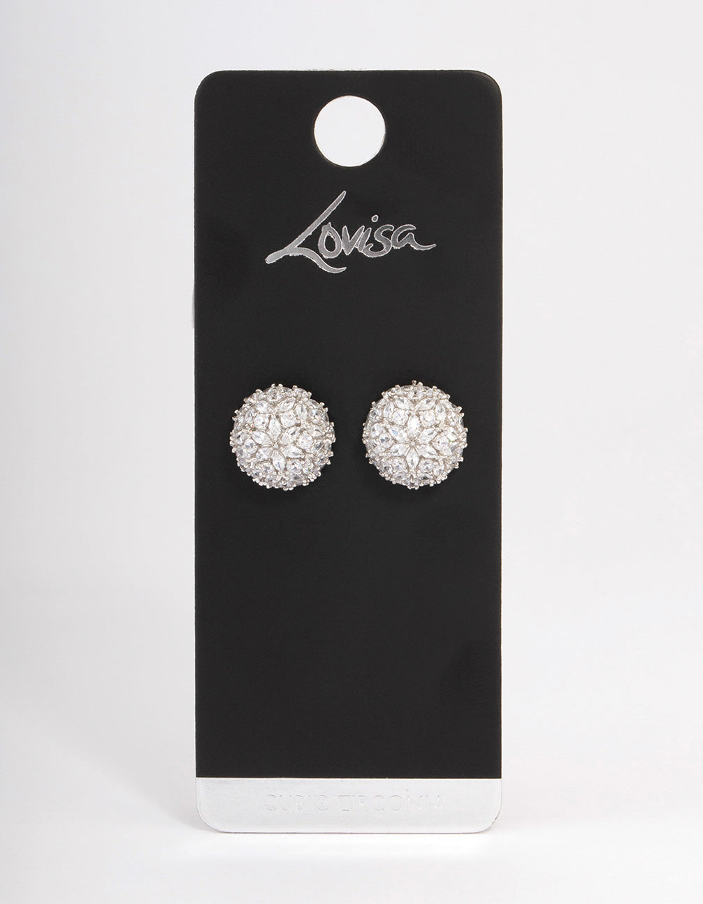 Silver Dome Sparkle Earrings