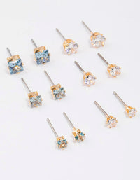 Gold Circle Square Stud Earrings - link has visual effect only