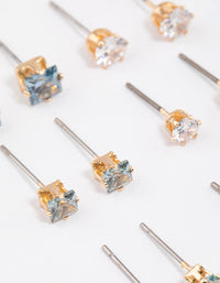 Gold Circle Square Stud Earrings - link has visual effect only