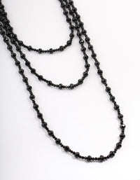 Coated Black Layered Bead & Facet Necklace - link has visual effect only