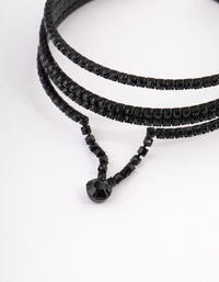 Coated Black Diamante Triangle Drop Wrist Cuff - link has visual effect only