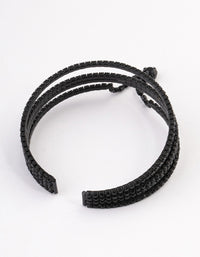 Coated Black Diamante Triangle Drop Wrist Cuff - link has visual effect only