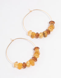 Neutral Mixed Chip & Facet Hoop Earrings - link has visual effect only