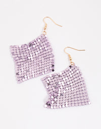Lilac Basic Chainmail Drop Earrings - link has visual effect only