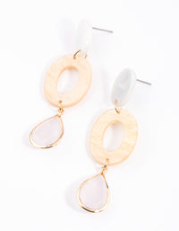 Neutral Acrylic Open Disc Drop Earrings - link has visual effect only
