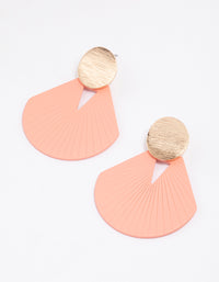 Peach Open Fan Disc Drop Earrings - link has visual effect only