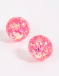 Pink Resin Petals Stud Earrings - link has visual effect only