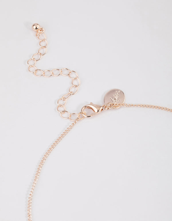 Rose Gold Freshwater Pearl Drop Necklace