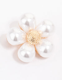 Gold Large Pearl Flower Brooch - link has visual effect only