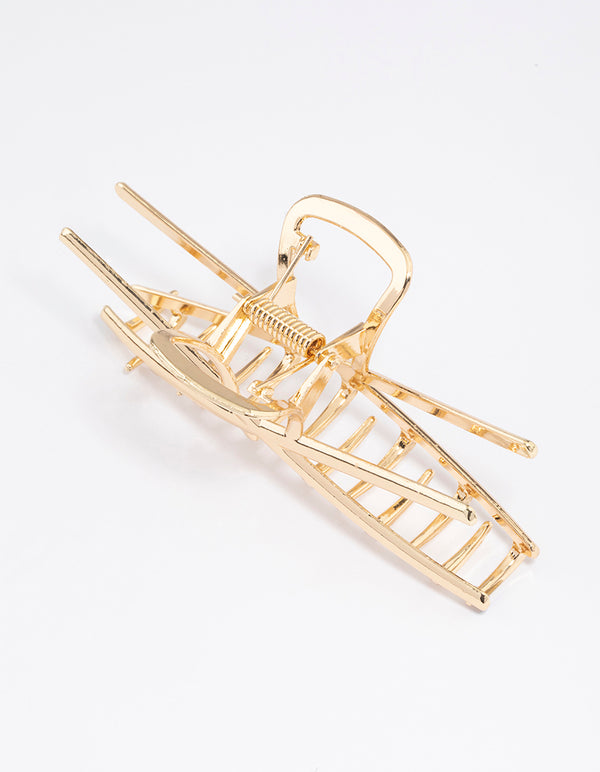 Gold Molten Cross Claw Clip