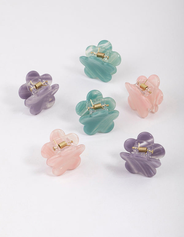 Acrylic Butterfly Flower Claw Clip 4-Pack