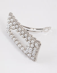 Silver Pearl Barrette Hair Clip - link has visual effect only