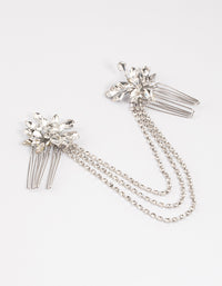 Silver Diamante Hair Drape - link has visual effect only