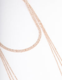 Rose Gold Triple Row Cupchain Scarf Necklace - link has visual effect only