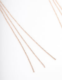 Rose Gold Triple Row Cupchain Scarf Necklace - link has visual effect only
