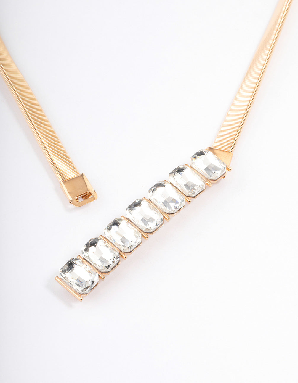Gold Diamante Buckle Stretch Belt