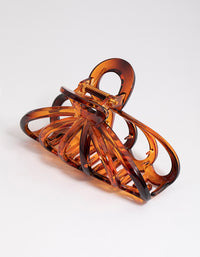 Brown Large Shell Cut Out Hair Claw Clip - link has visual effect only