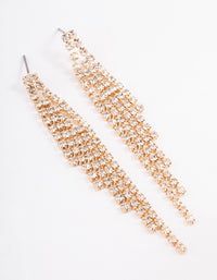 Gold Graduated Five Row Cupchain Drop Earrings - link has visual effect only