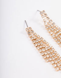 Gold Graduated Five Row Cupchain Drop Earrings - link has visual effect only