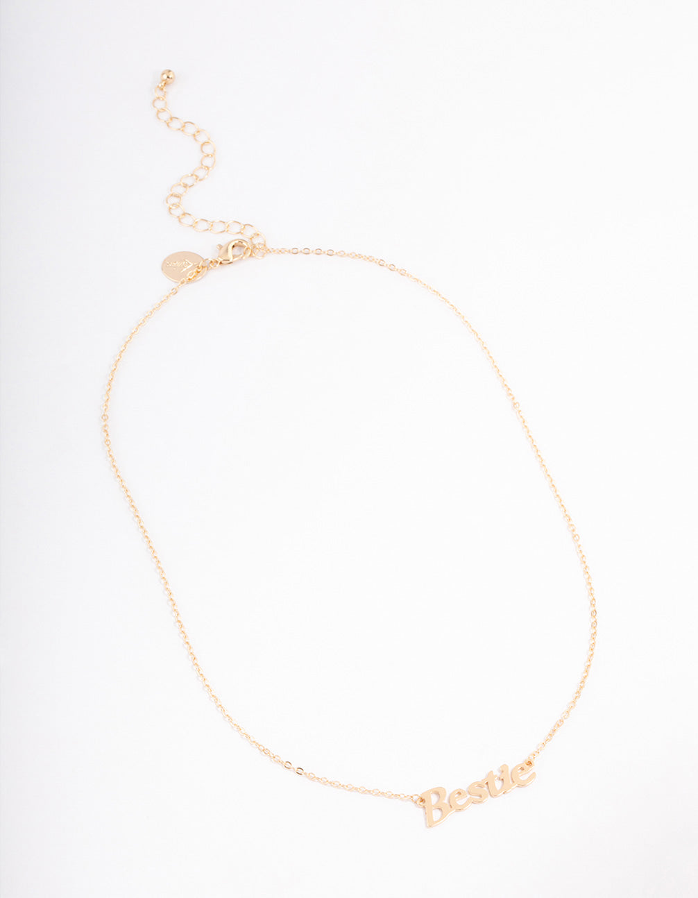 Gold Bestie Script Necklace