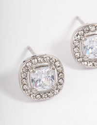 Surgical Steel Cubic Zirconia Rounded Stud Earrings - link has visual effect only