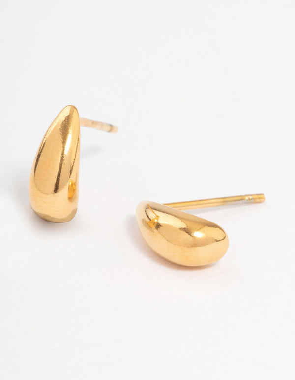 Gold Plated Surgical Steel Mini Puffy Stud Earrings