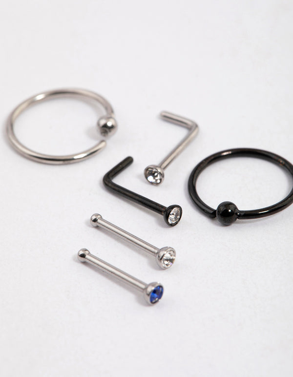 Surgical Steel Bezel & Ring Nose 6-Pack