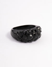 Coated Black Pebble Stone Ring - link has visual effect only