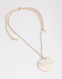 Genuine Shell Disc Fabric Necklace - link has visual effect only