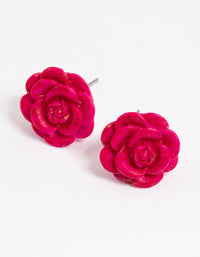 Watercolour Rose Stud Earrings - link has visual effect only