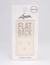 Surgical Steel Cubic Zirconia Threadless Flat Back Studs Pack - link has visual effect only