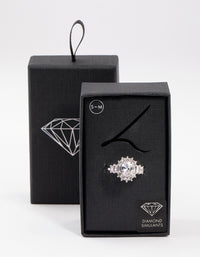 Rhodium Oval & Baguette Cocktail Ring - link has visual effect only