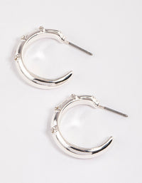 Silver Diamante Etched Hoop Earrings - link has visual effect only