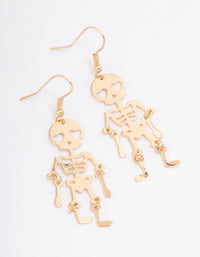 Gold Skeleton Drop Earrings - link has visual effect only