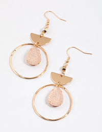 Pink Pear Geometric Drop Earrings - link has visual effect only