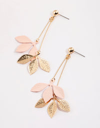 Pink Multi Leaf Stick Drop Earrings - link has visual effect only